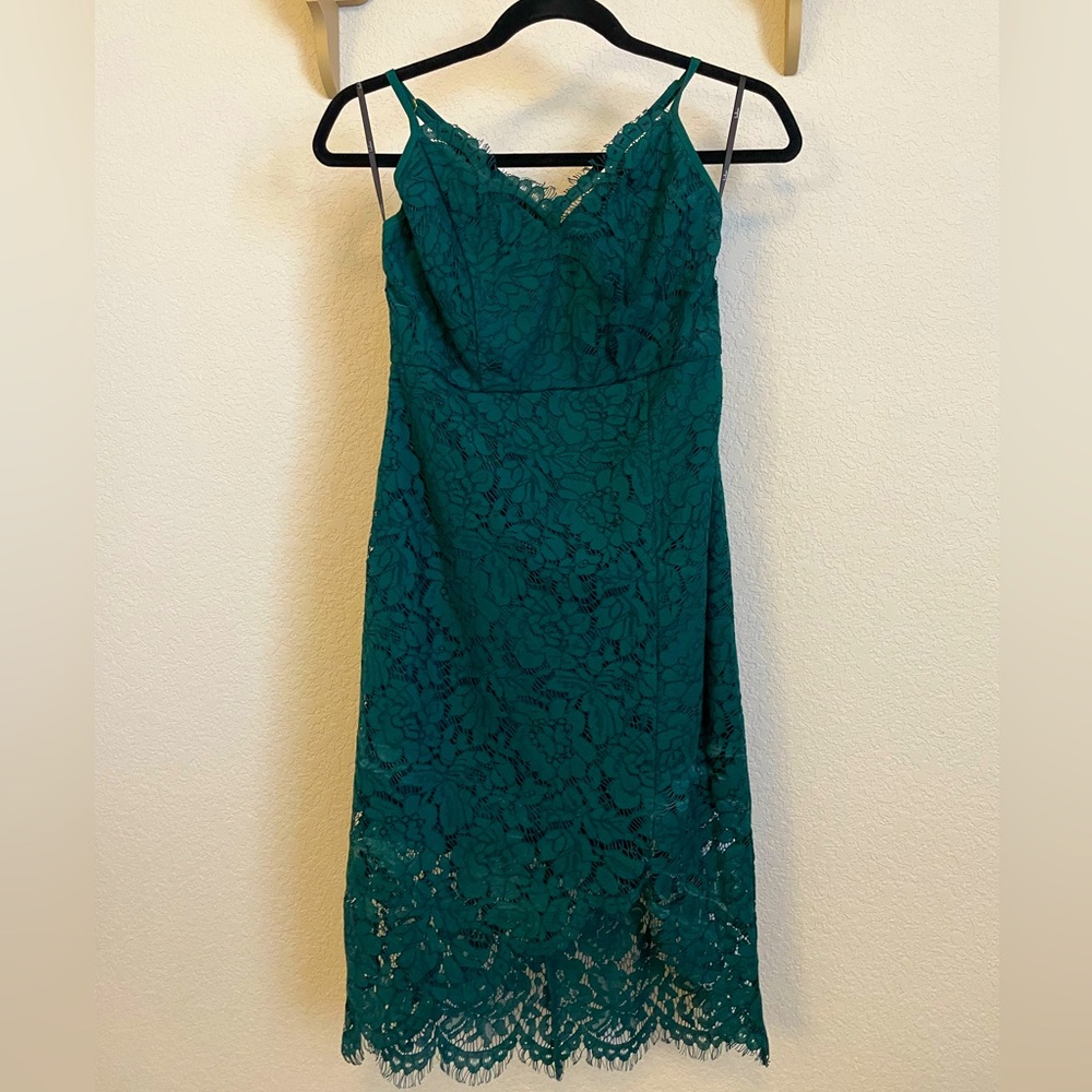 Lulus Lace Emerald Dress